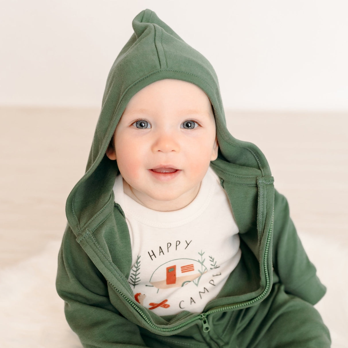 graphic bodysuit | happy camper - HoneyBug 