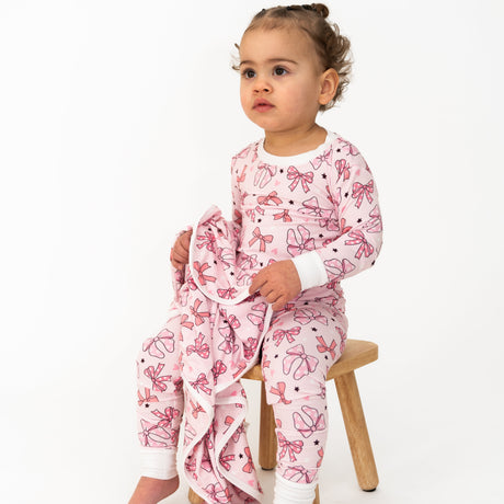 Two Piece Pink Bow Set