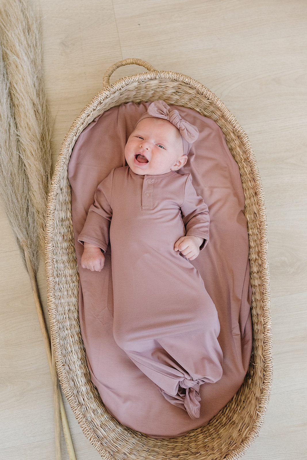 Dusty Rose Bamboo Knot Gown - HoneyBug 