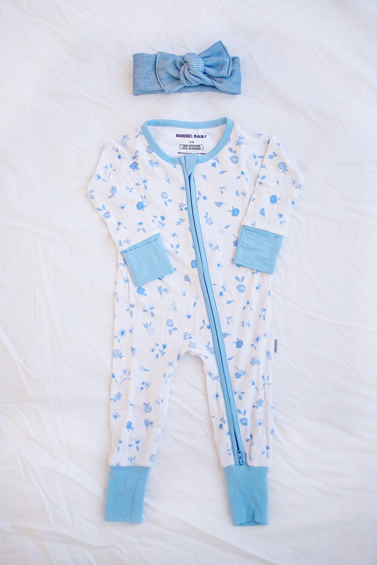 Ditsy Blue Floral Zippy - HoneyBug 