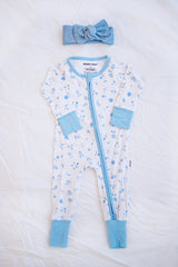 Ditsy Blue Floral Zippy - HoneyBug 