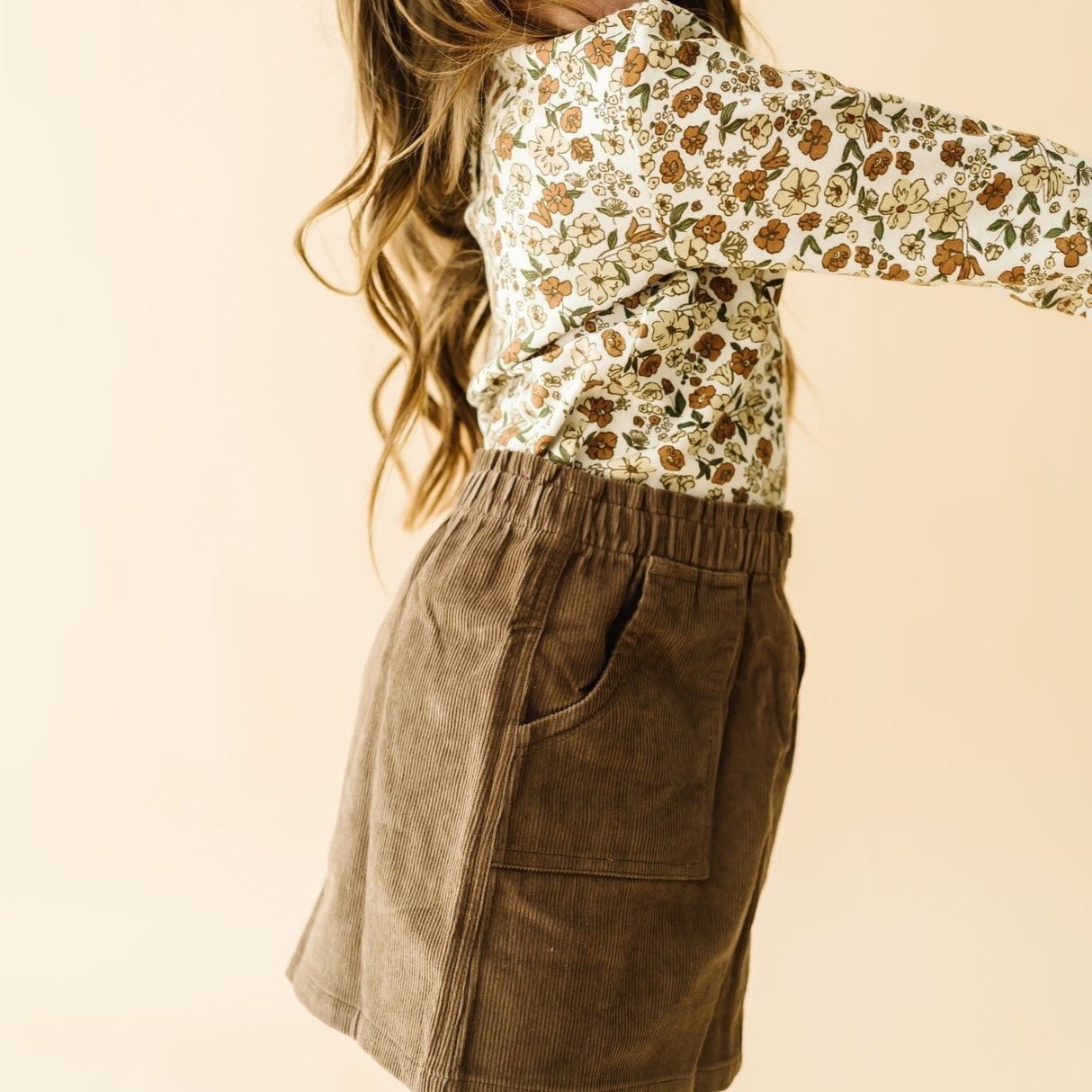 Organic Tee and Corduroy Skirt Set - Espresso - HoneyBug 