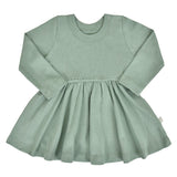 long sleeve twirl dress | Basil Green - HoneyBug 