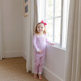 Ava Girls' Pajama Pant Set - Birthday Cake Pink - HoneyBug 