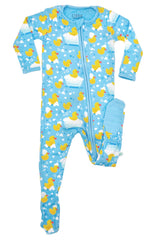 Soft & Stretchy Zipper Footie - Rubber Duckies - HoneyBug 