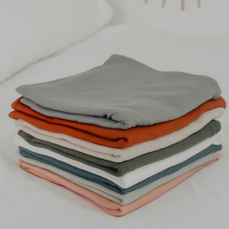 Rust Ribbed Stretch Swaddle