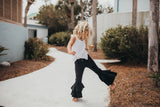 Black Denim Double Ruffle Pant - HoneyBug 