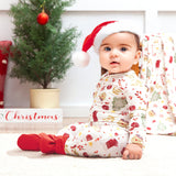 Bamboo Holiday Baby Zip Romper – Christmas One-Piece Pajamas - Noel - HoneyBug 