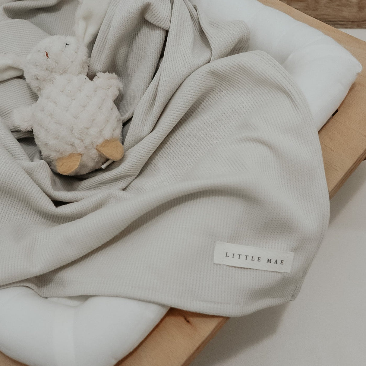 Coco Ivory Waffle Knit Blanket