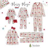Christmas Merry Girl's Soft Bamboo Dress - Sibling Matching - HoneyBug 