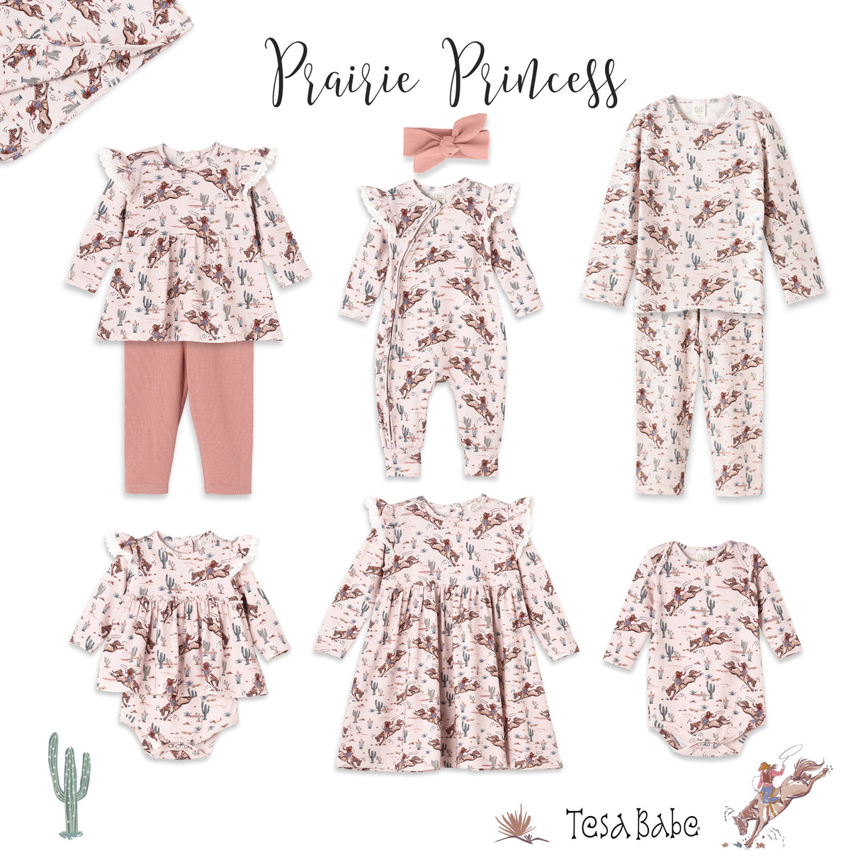 Prairie Princess Girl's Western Bamboo Pajama Set - HoneyBug 