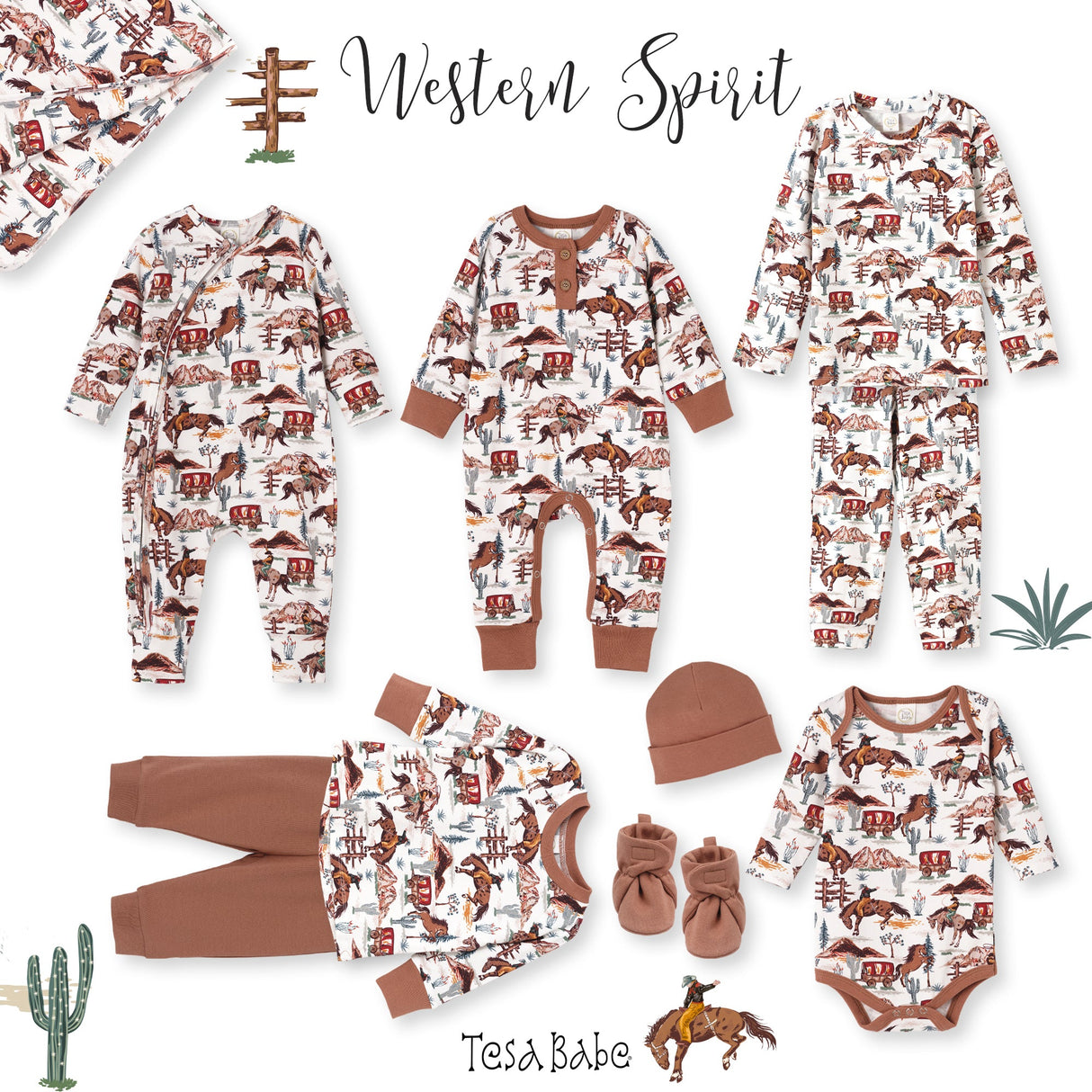 Cowboy Kids Pajama Set – Western Spirit Bamboo Cotton - HoneyBug 