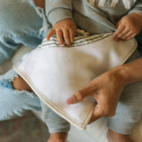 Cotton Muslin + Fleece Bandana Bib 4 Pack - Mauve Stripe - HoneyBug 