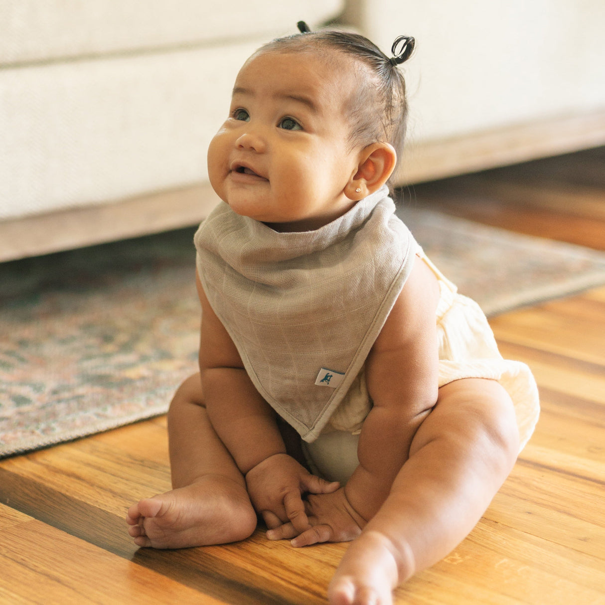 Cotton Muslin + Fleece Bandana Bib 4 Pack - Sea - HoneyBug 