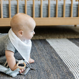 Cotton Muslin + Fleece Bandana Bib 4 Pack - Taupe Cross - HoneyBug 