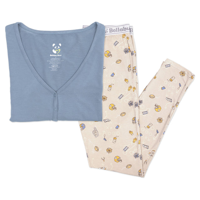 Football Bamboo Women's Pajama Set - HoneyBug 