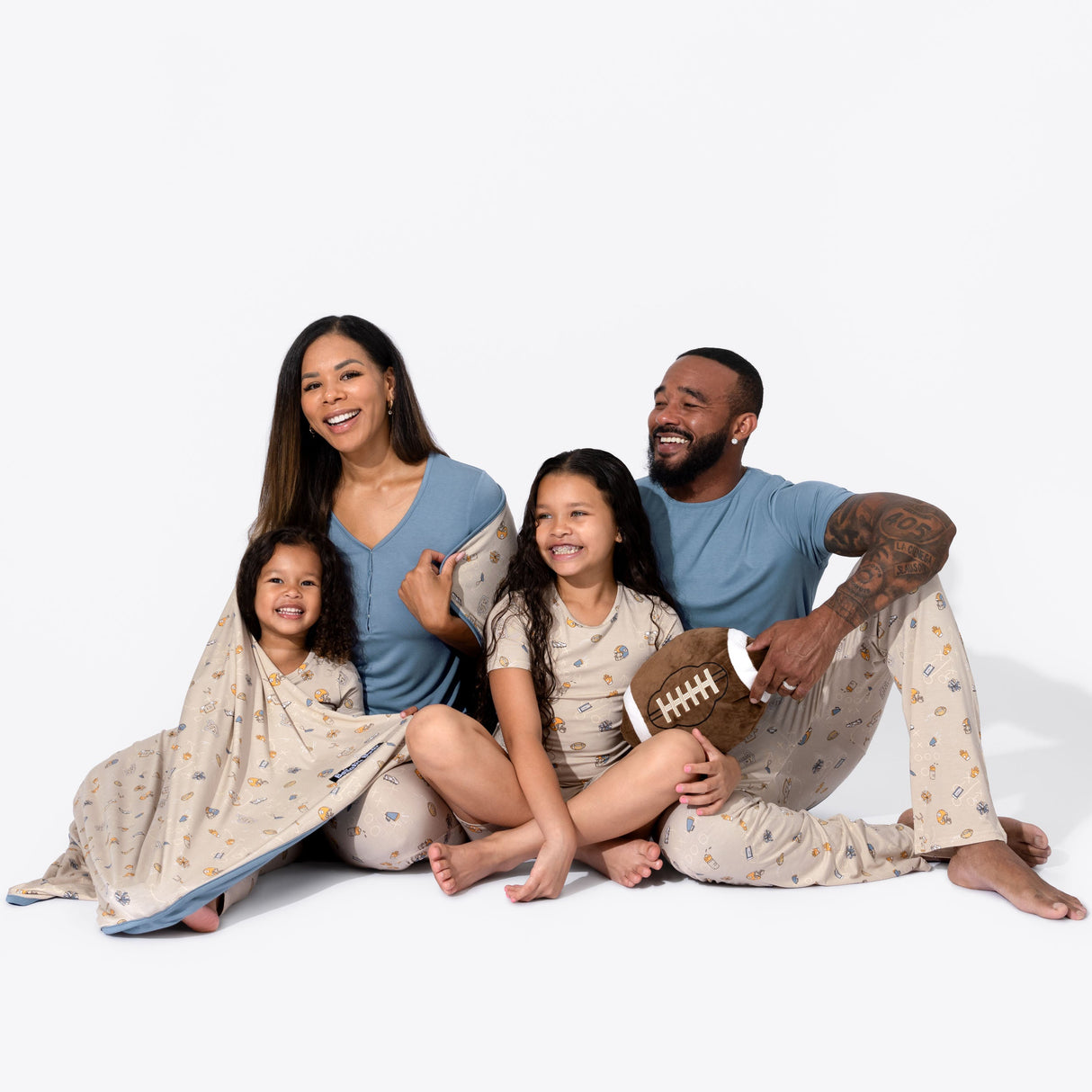 Football Bamboo Men's Pajama Set - HoneyBug 