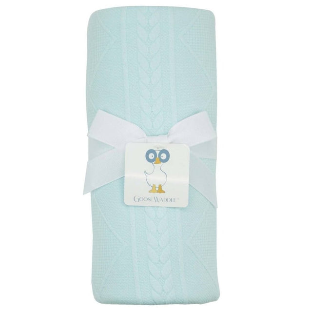 Mint Knit Blanket - HoneyBug 