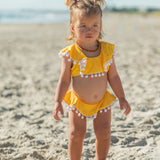 Hello Yellow Flounce Bikini - HoneyBug 
