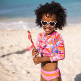 Blooming Sunset Sustainable Crop LS Rash Set - HoneyBug 