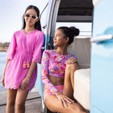 Blooming Sunset Sustainable Crop LS Rash Set - HoneyBug 