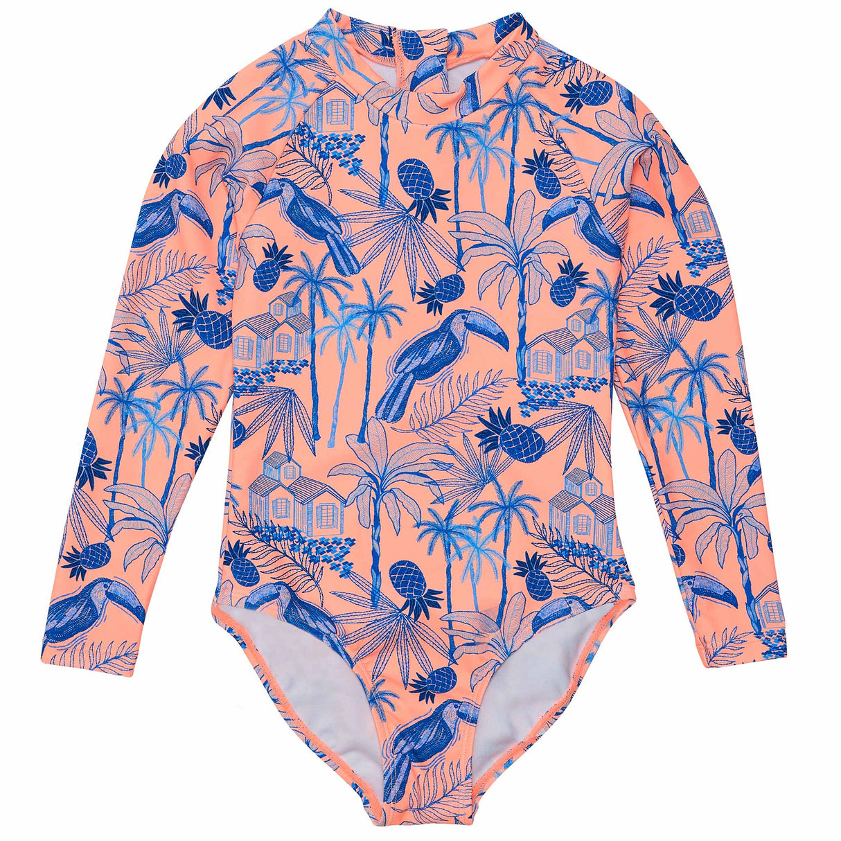 Tropicana Vacay Sustainable LS Surf Suit - HoneyBug 