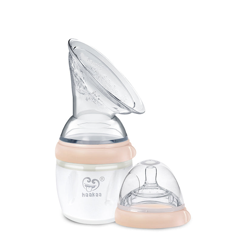Haakaa Gen 3 Silicone Breast Pump Flange and Bottle Set 160 ml/6 oz - HoneyBug 