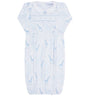 Blue Giraffe Print Smocked Gown - HoneyBug 
