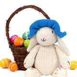 White Bunny with Blue Sun Hat