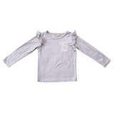 Girl's Long Sleeve Ruffle Top - HoneyBug 
