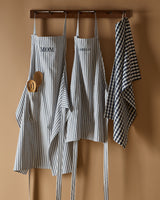 Adult Apron in Navy French Ticking - HoneyBug 