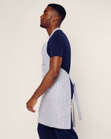 Adult Apron in Navy French Ticking - HoneyBug 