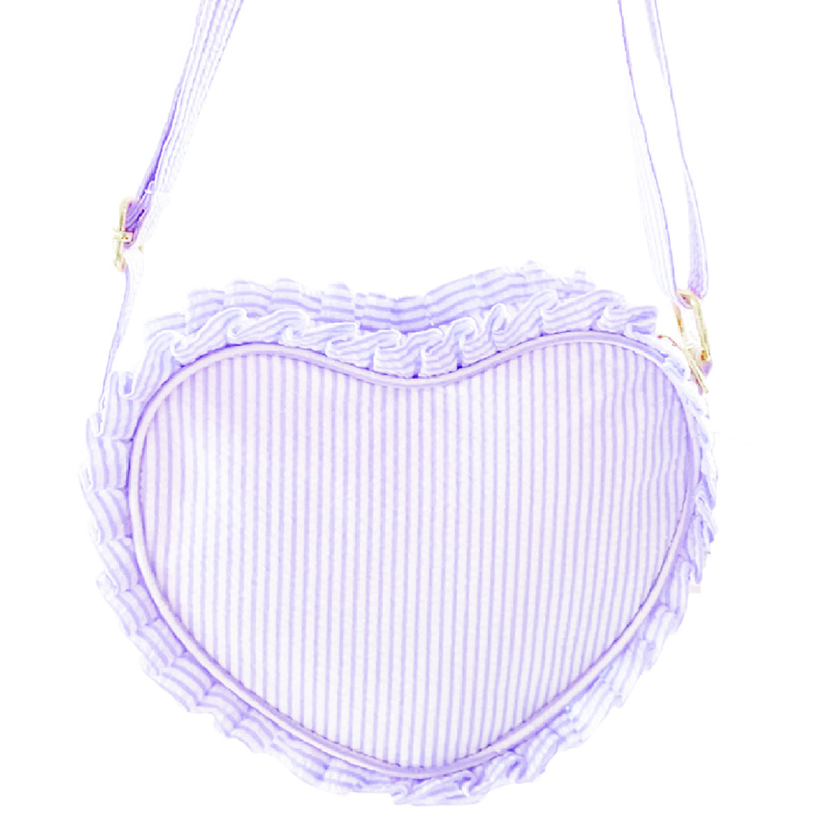 Heart Purse, Seersucker Lavender