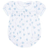 Blue Heart Print Smocked Bubble - HoneyBug 