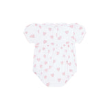 Pink Heart Print Smocked Bubble - HoneyBug 