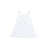 Blue Heart Print Ruffle Dress - HoneyBug 