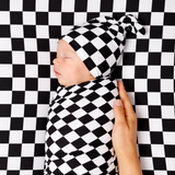 Race Black Checkered Knotted Hat