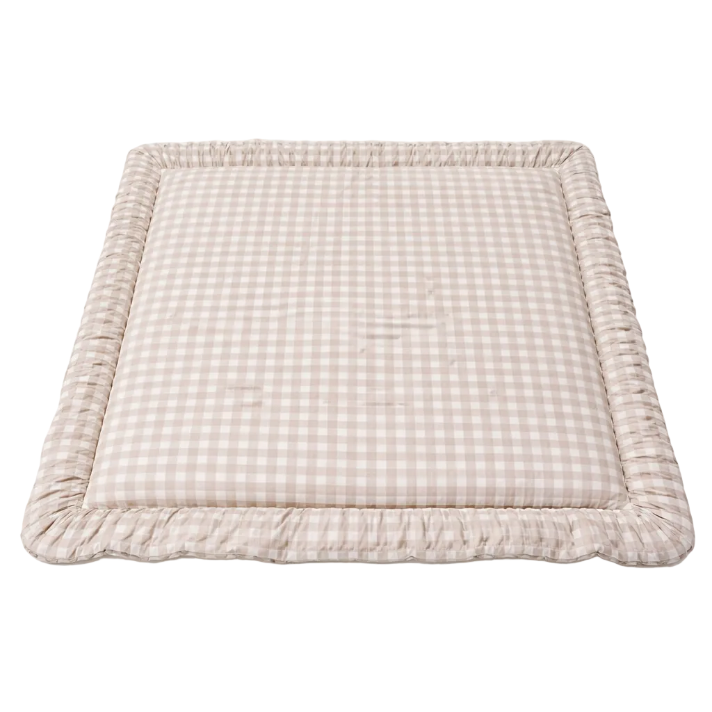 Beige Gingham Padded Baby Play Mat