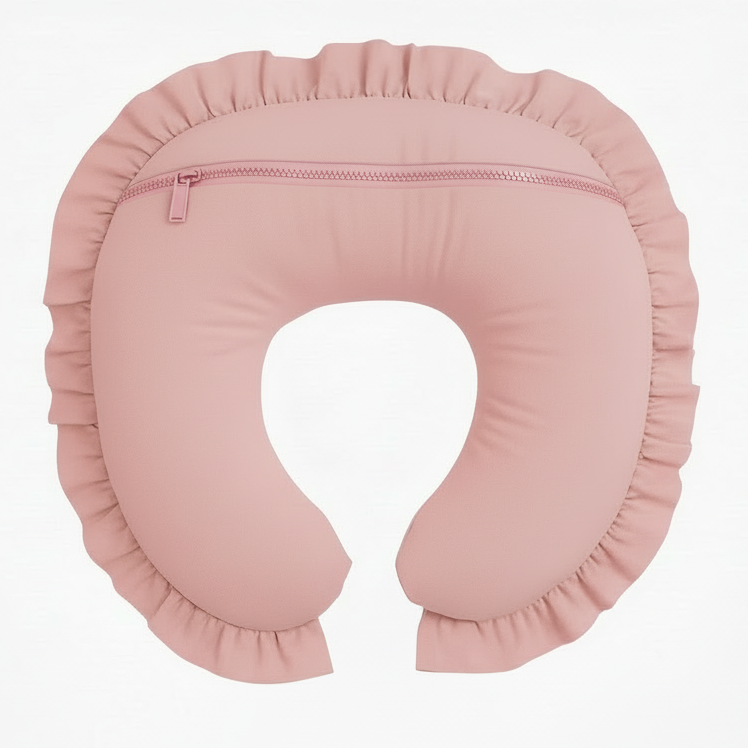 Pink Ruffle Nursing Pillow Cover