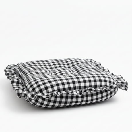 Black Gingham Ruffle Baby Lounger Cover