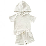 Cargo Shorts Set | Oatmeal - HoneyBug 