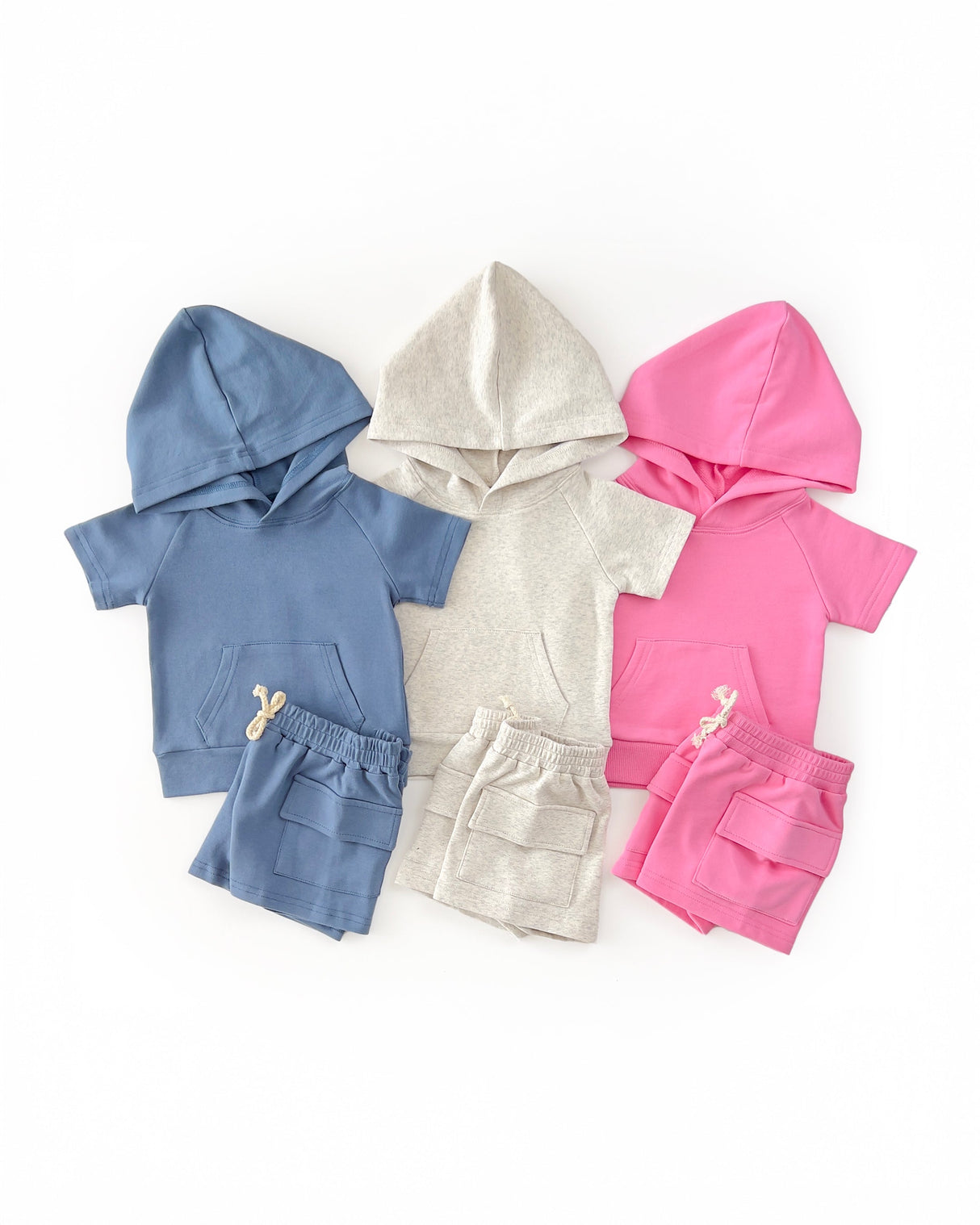 Cargo Shorts Set | Oatmeal - HoneyBug 