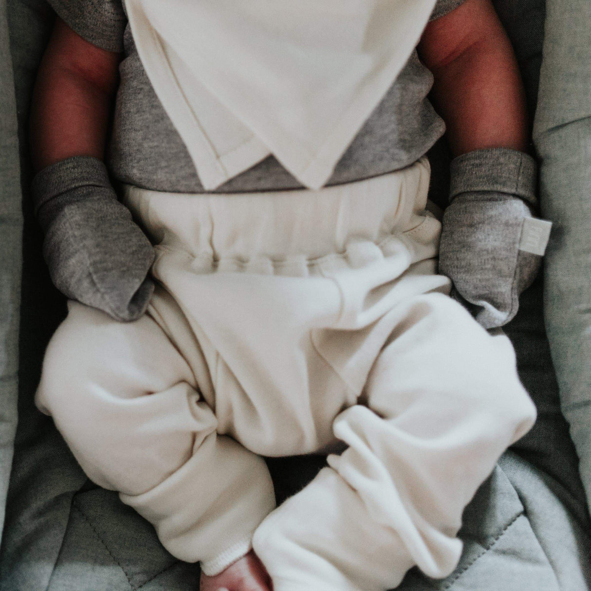 2 pc. pants set | ivory & heather grey - HoneyBug 