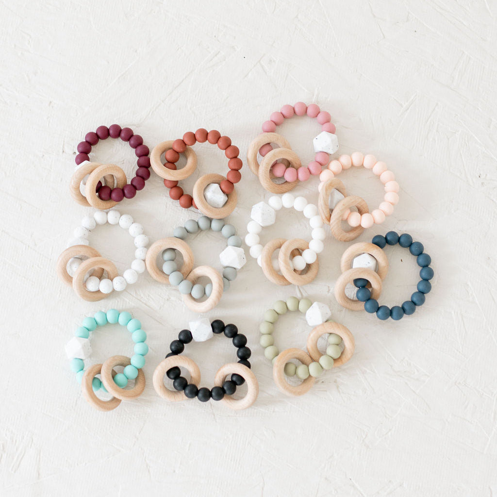 Silicone  Beaded Rattle Rings