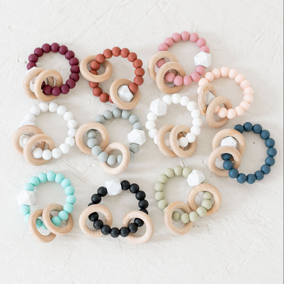Silicone  Beaded Rattle Rings