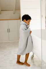 Hooded Towel & Washcloth - Misty Blue - HoneyBug 