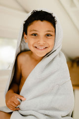 Hooded Towel & Washcloth - Misty Blue - HoneyBug 
