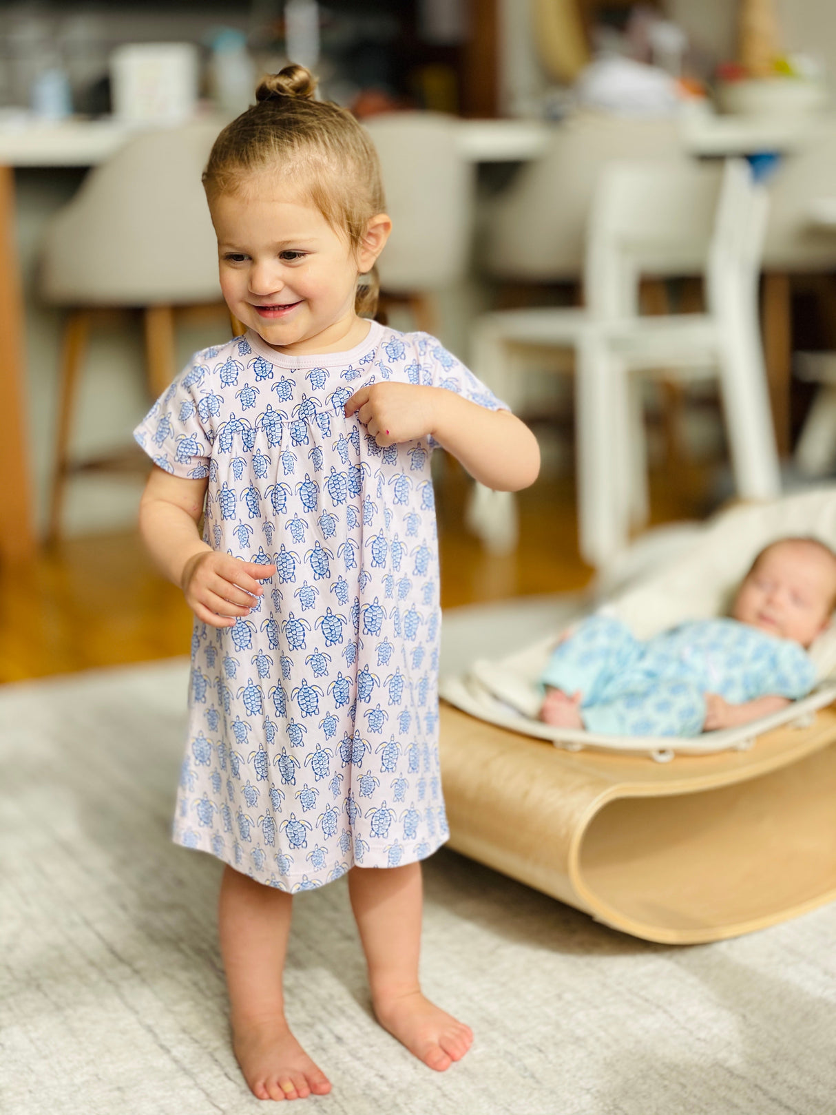 Pink Sea Turtle Swing Dress - HoneyBug 