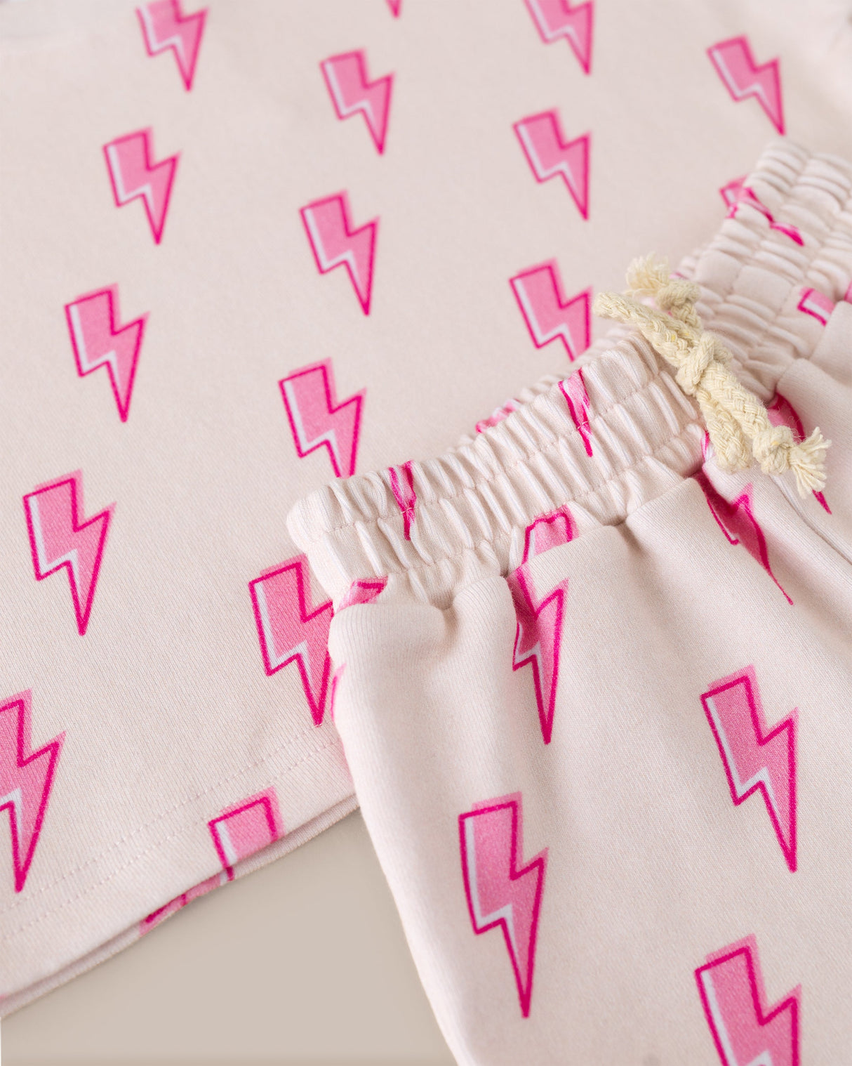 Shorts Set | Pink Bolts - HoneyBug 