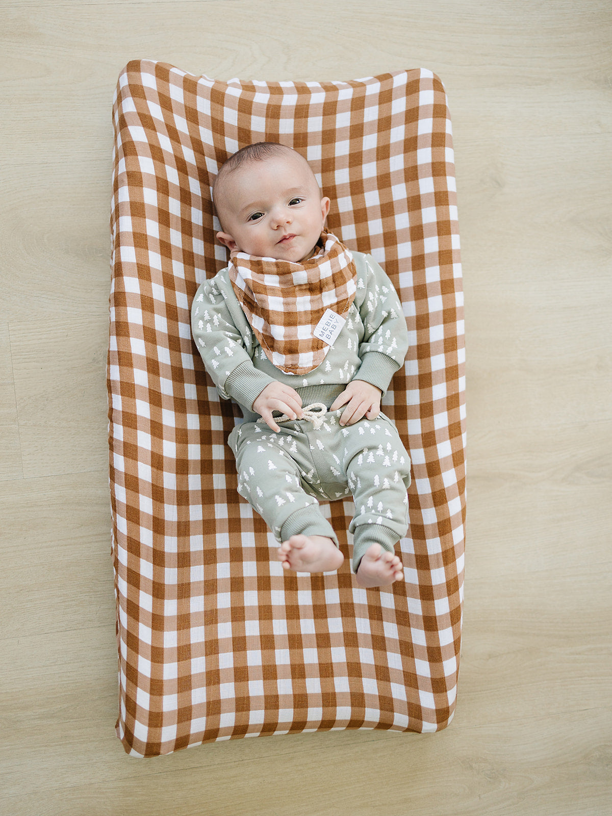 Gingham Muslin Changing Pad Cover - HoneyBug 